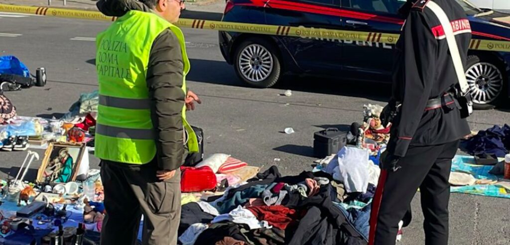 Roma, nuovi controlli al mercatino abusivo in piazzale Ostiense: sequestrati 1,2 kg di merce